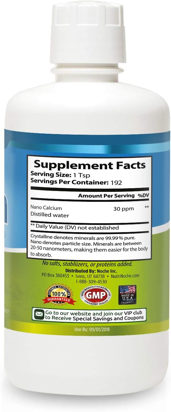 Nano-sized Liquid Calcium Supplement with Colloidal & Trace Minerals - 30 PPM for Cellular Absorption