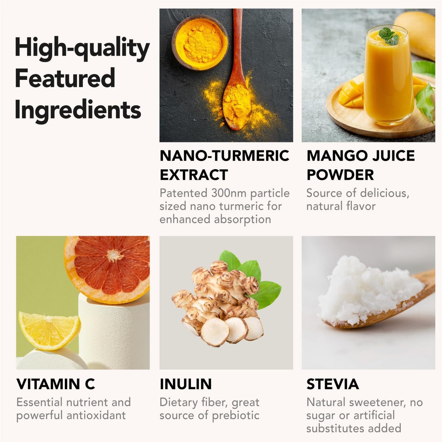 Nano Turmeric Curcumin Powder Packets with Natural Mango Flavor, 35X Stronger Supplement, Joint Relief and Immune Boost, Equivalent to 250+ Pills