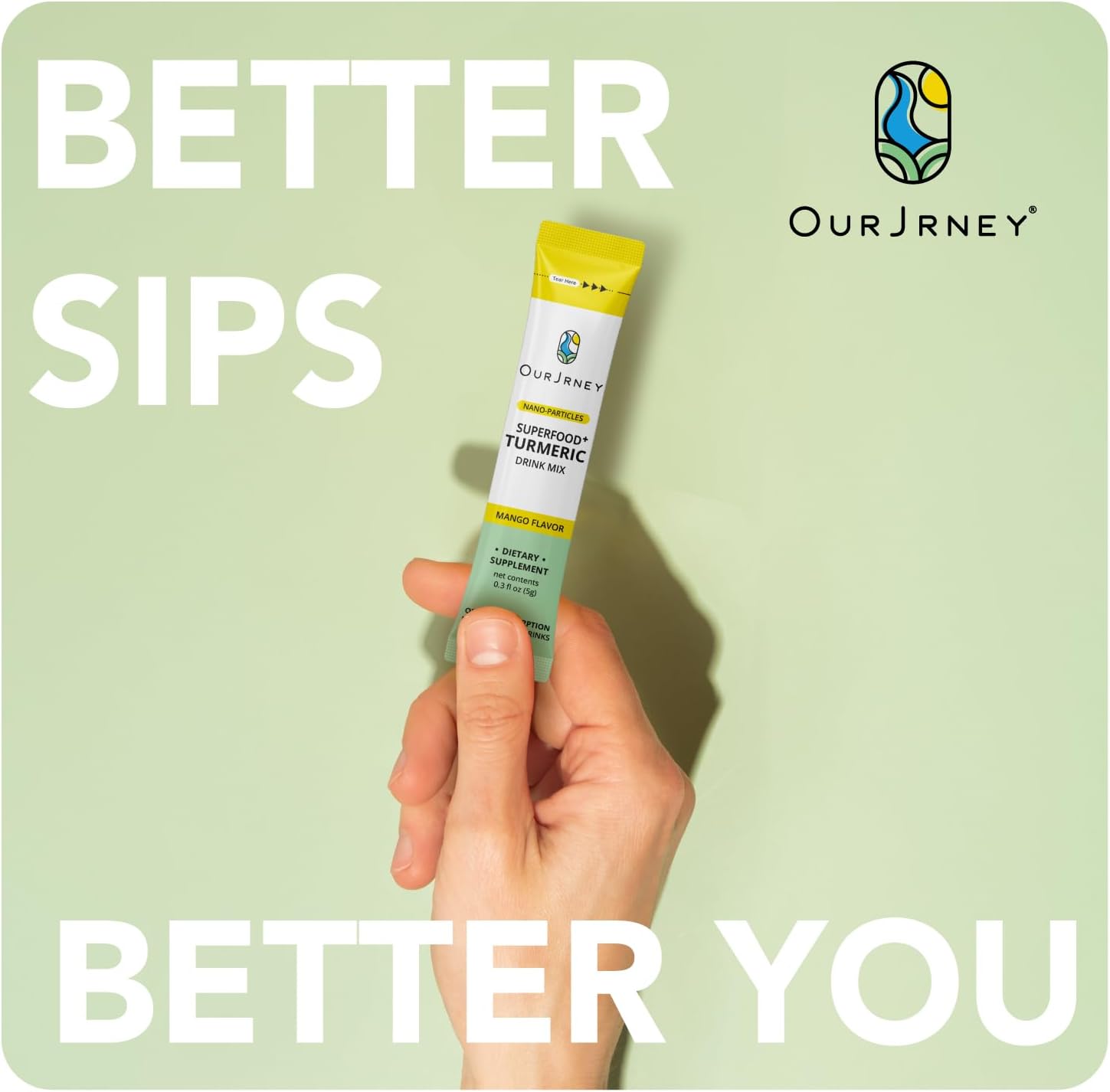 Nano Turmeric Curcumin Powder Packets with Natural Mango Flavor, 35X Stronger Supplement, Joint Relief and Immune Boost, Equivalent to 250+ Pills