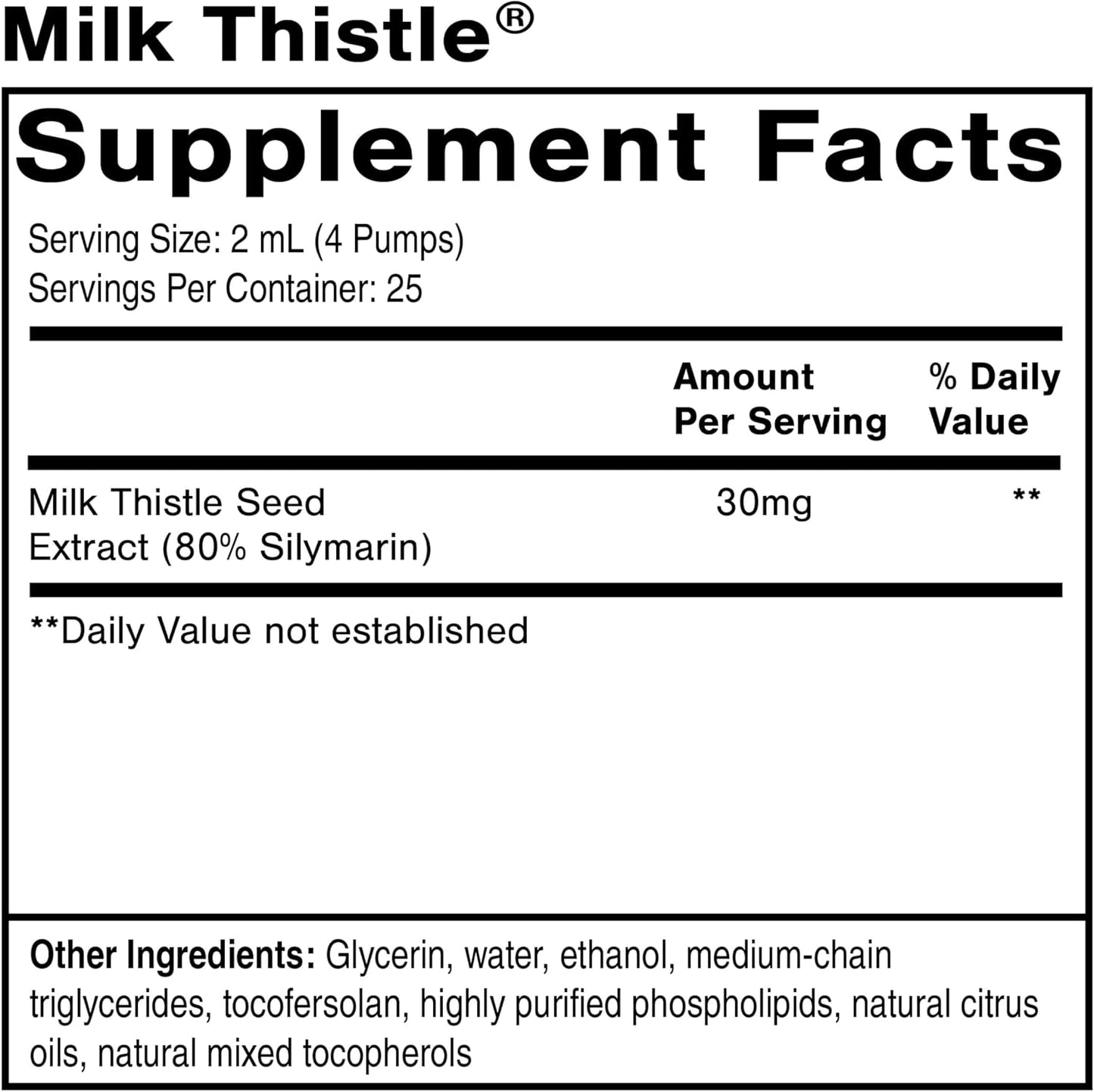 Nanoemulsified Milk Thistle Liquid - Silymarin with Liposome Delivery - Immune, Detox, Liver Support - 1.7oz