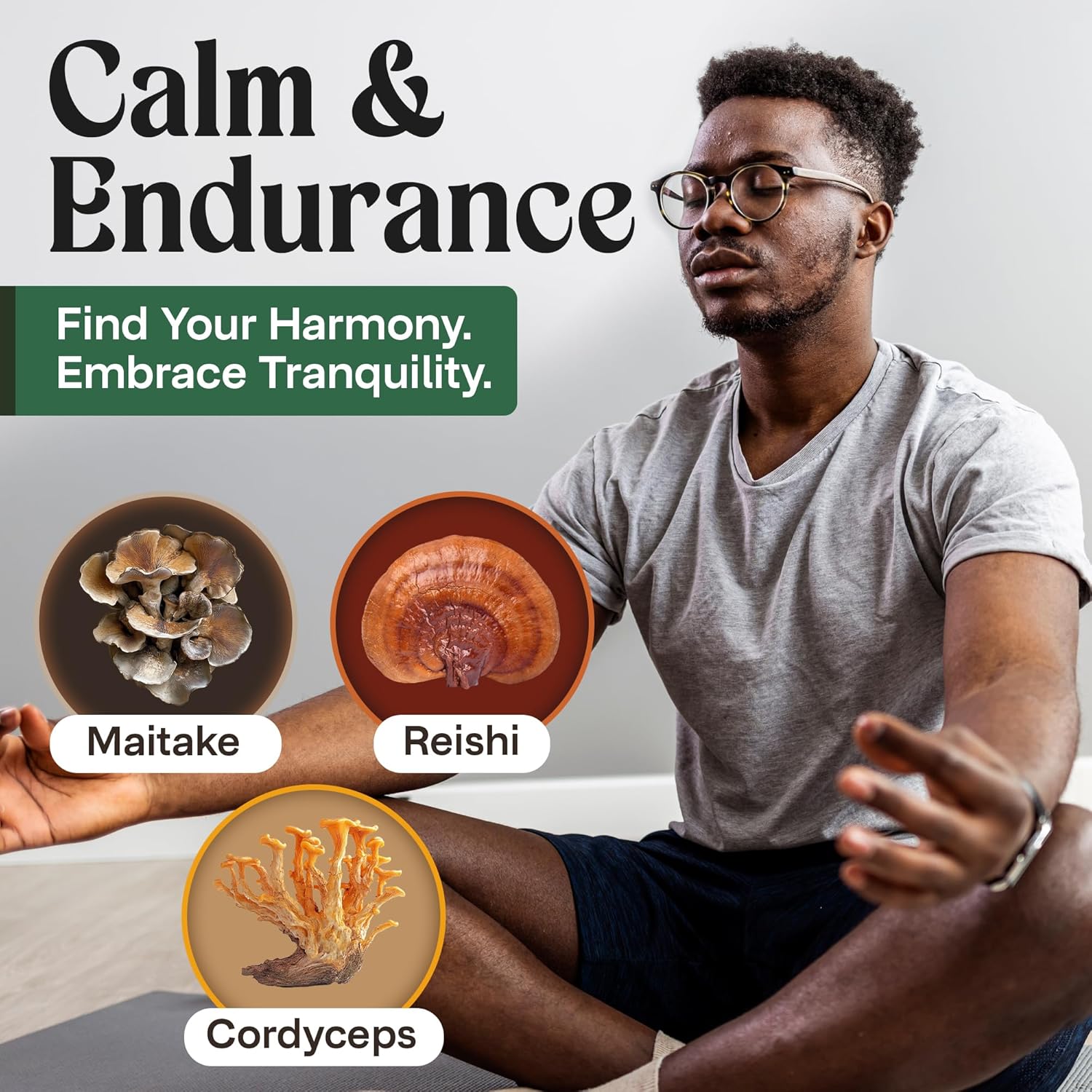 NAO Zen Mushroom Gummies - 10 in 1 Blend for Daily Wellness & Vitality with Reishi, Cordyceps, Chaga, and Lion’s Mane