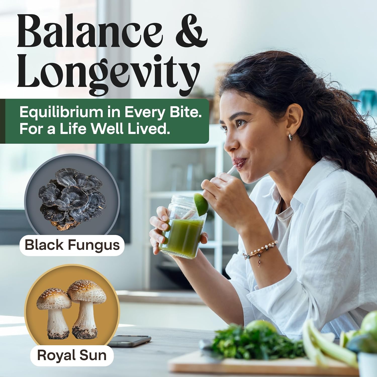 NAO Zen Mushroom Gummies - 10 in 1 Blend for Daily Wellness & Vitality with Reishi, Cordyceps, Chaga, and Lion’s Mane