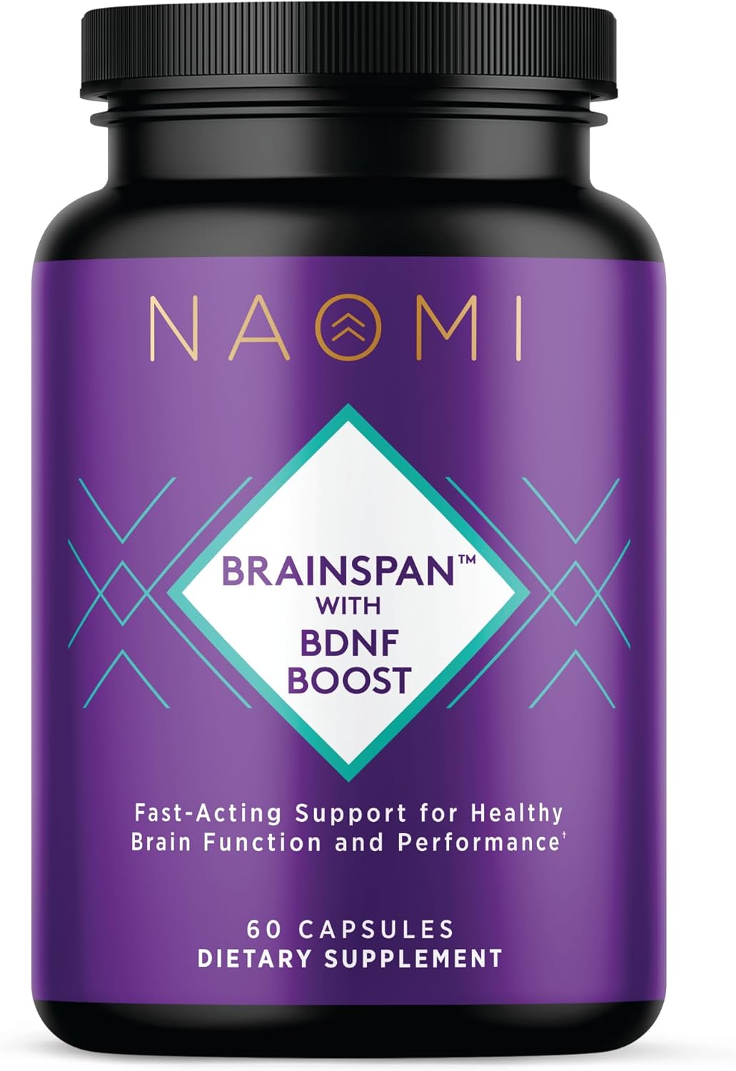 NAOMI Brainspan™ BDNF Boost Capsules for Brain Function & Performance - Lion's Mane, Gingko Biloba, Sage Extracts - 60ct
