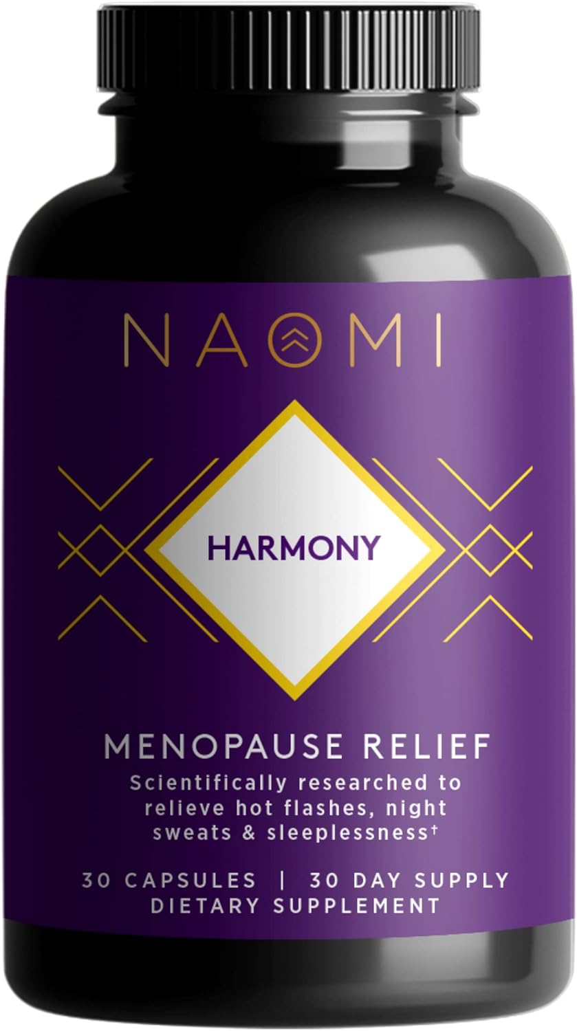 NAOMI Harmony - Natural Menopause Relief Capsules for Women - Supports Hormonal Balance and Hot Flash Relief - 30 Veggie Supplements