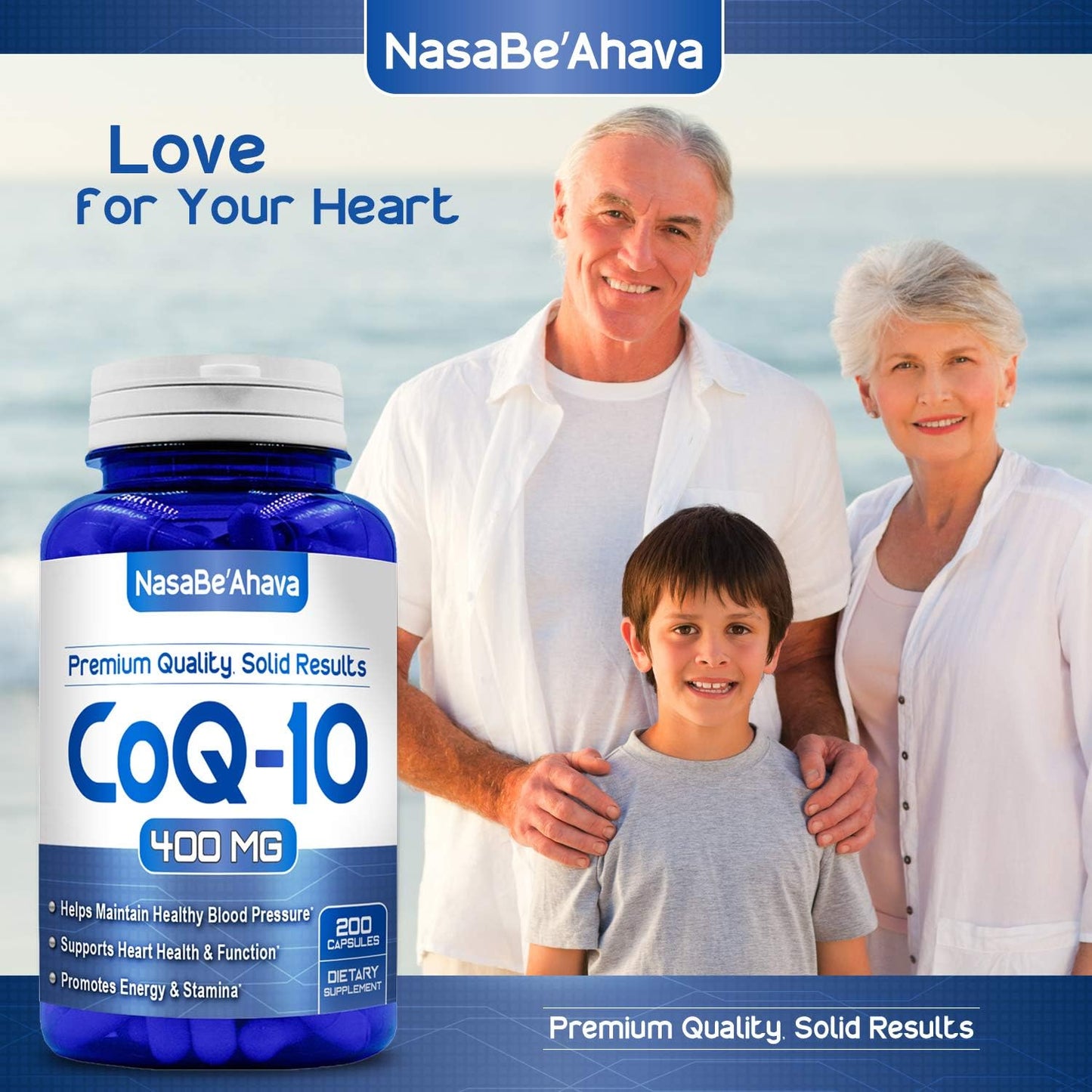 NASA BEAHAVA Pure CoQ10 400mg 200 Capsules for Quick Absorption - Non-GMO Formula