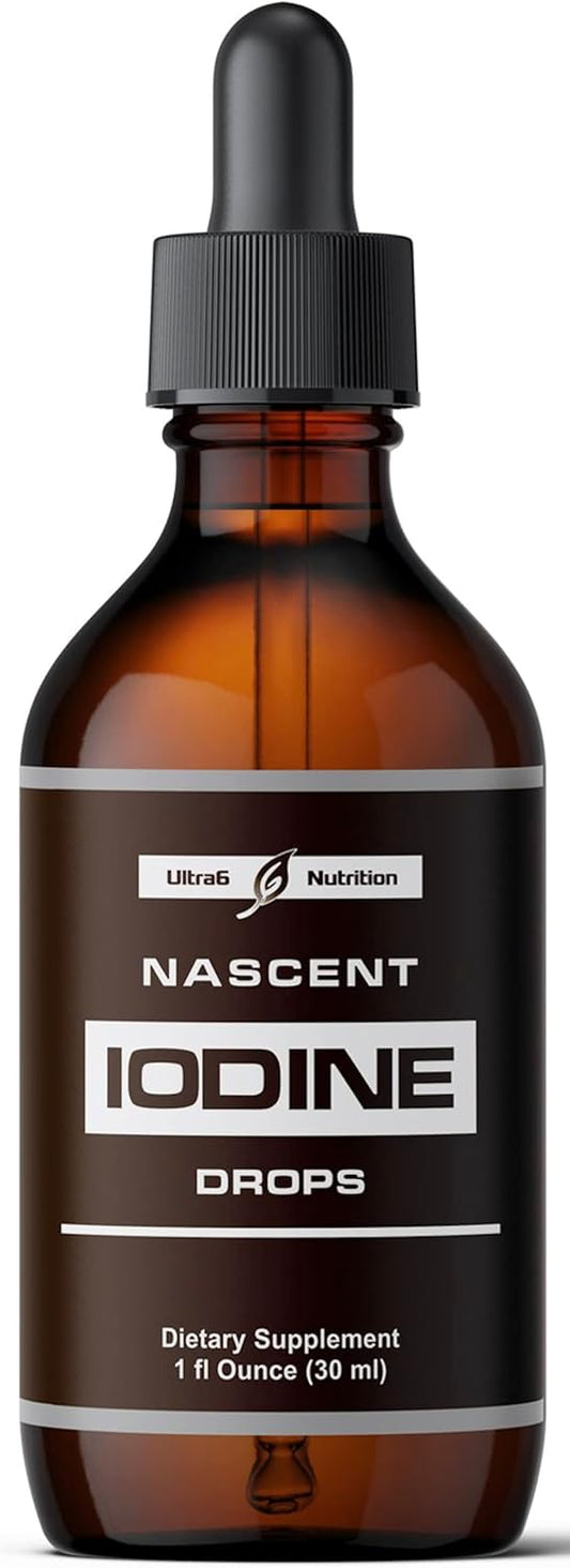 Nascent Iodine Drops for Energy & Health | Liquid Supplement & Immunity Booster | 6 Nascent Iodine Drops