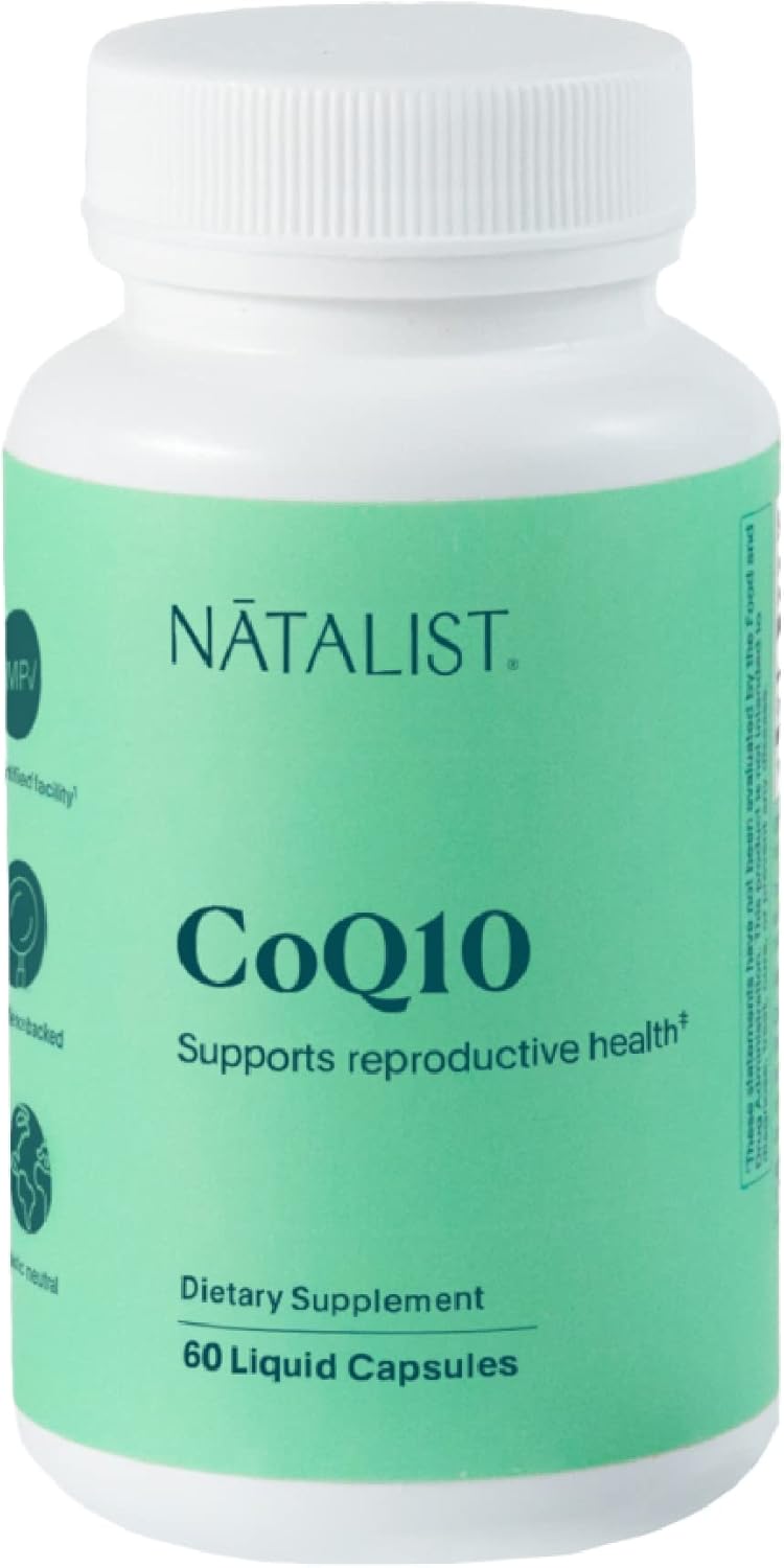 NATALIST CoQ10 Ubiquinone 120mg Fertility Vitamin Antioxidant Supplement for Women & Men - Vegan, Non-GMO - 60 Liquid Capsules