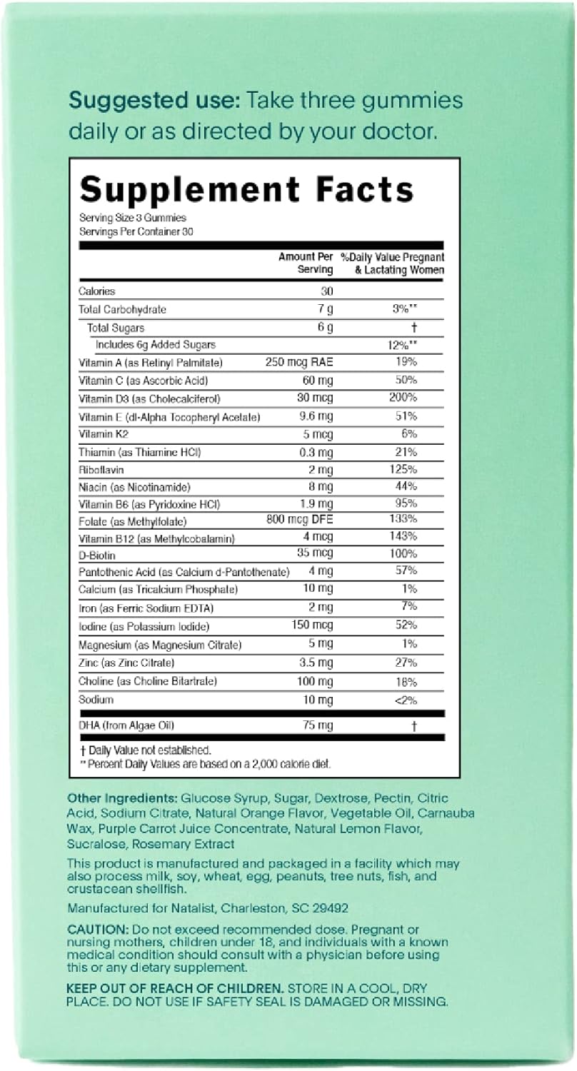 NATALIST Immune Support Gummy Bundle for Preconception & Pregnancy - Prenatal & Vitamin D3 - 90 Count Each - Vegetarian & Gluten-Free