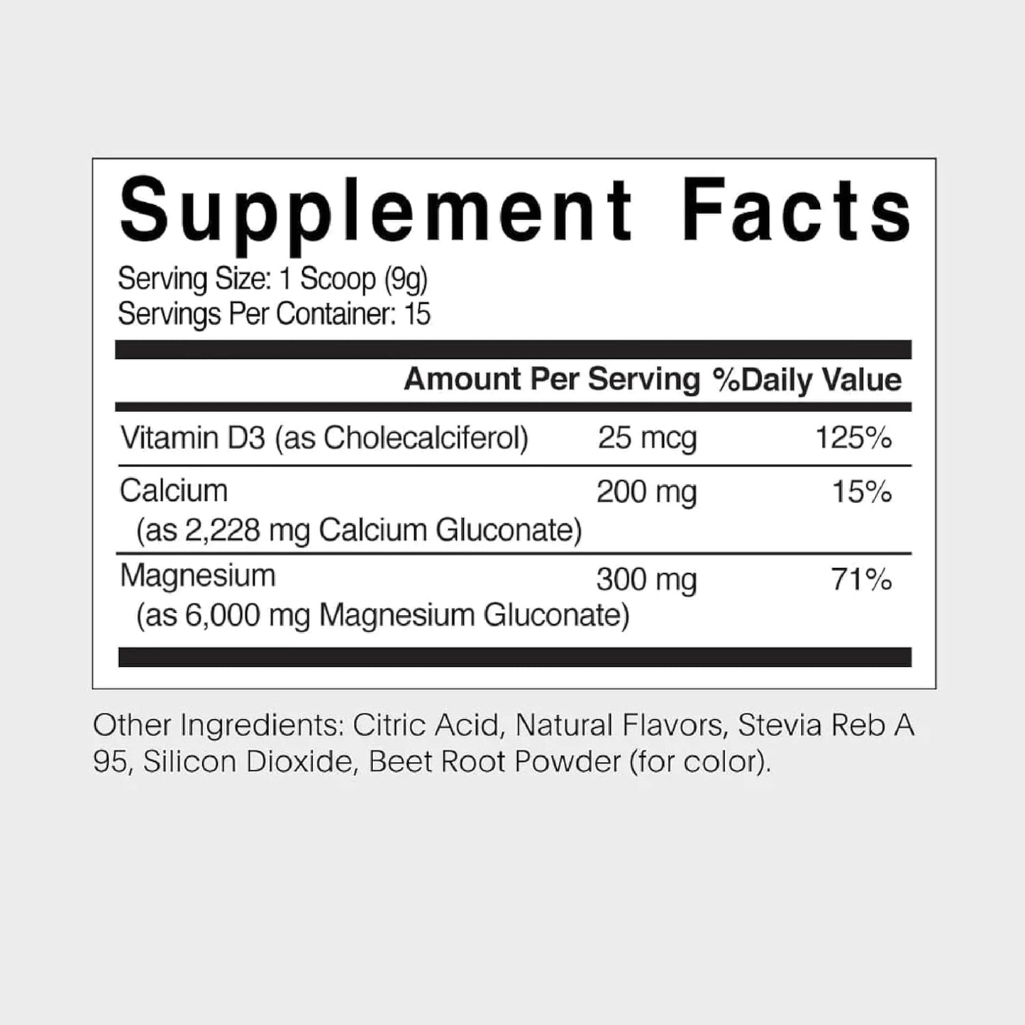 NATALIST Magnesium Plus Drink Mix - Complete Women's Whole Body Replenish & Relax Supplement with Calcium & Vitamin D3 - Raspberry Flavor - 15 Servings