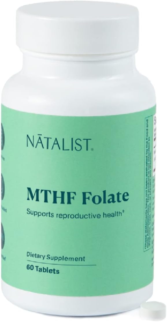 NATALIST MTHF Folate 1000 mcg (L-5-MTHF) Tablets for Women's Fertility & Pregnancy - Vegan, Gluten-Free Daily Supplement for Reproductive Health & Fetal Development