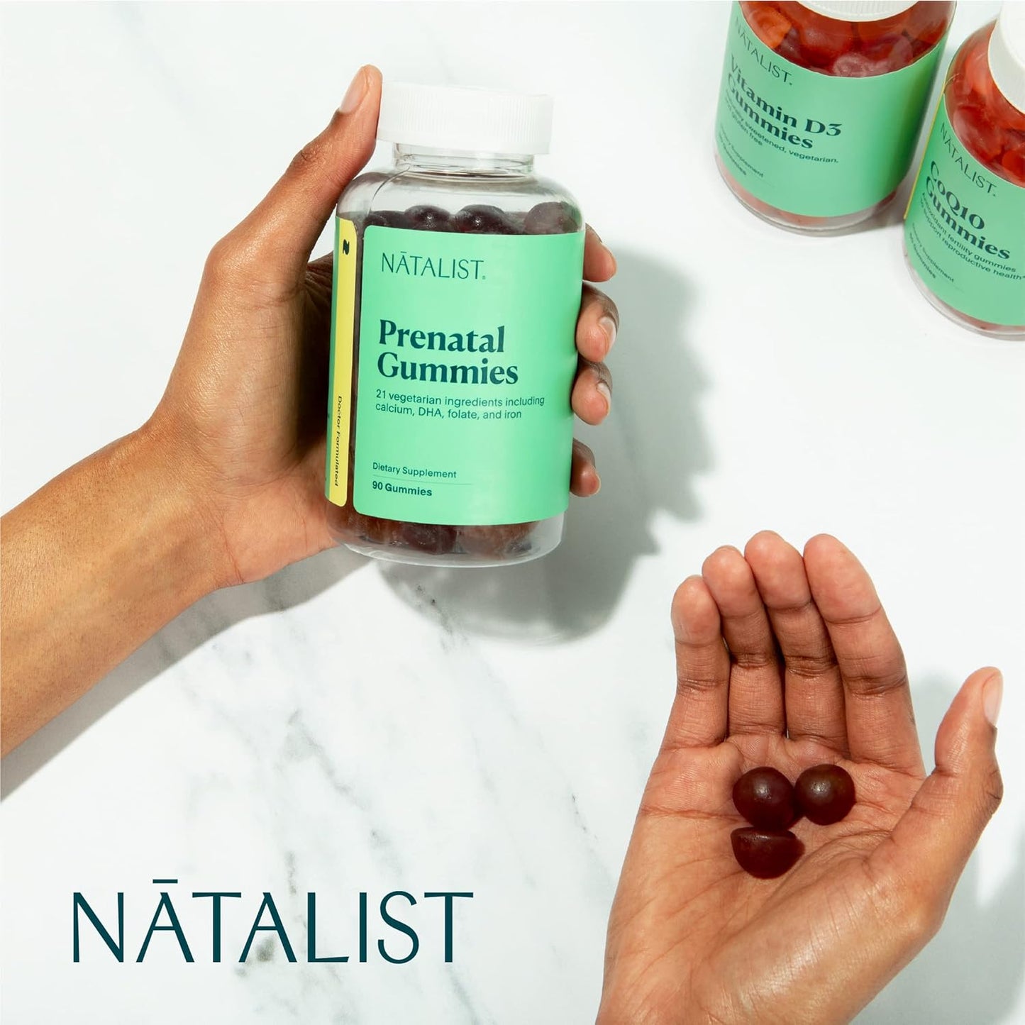 NATALIST Prenatal Gummies: Daily Women's Multivitamins with DHA Omega-3 - Mixed Berry Flavor, Vegetarian, Gluten-Free, Non-GMO - 90 Count