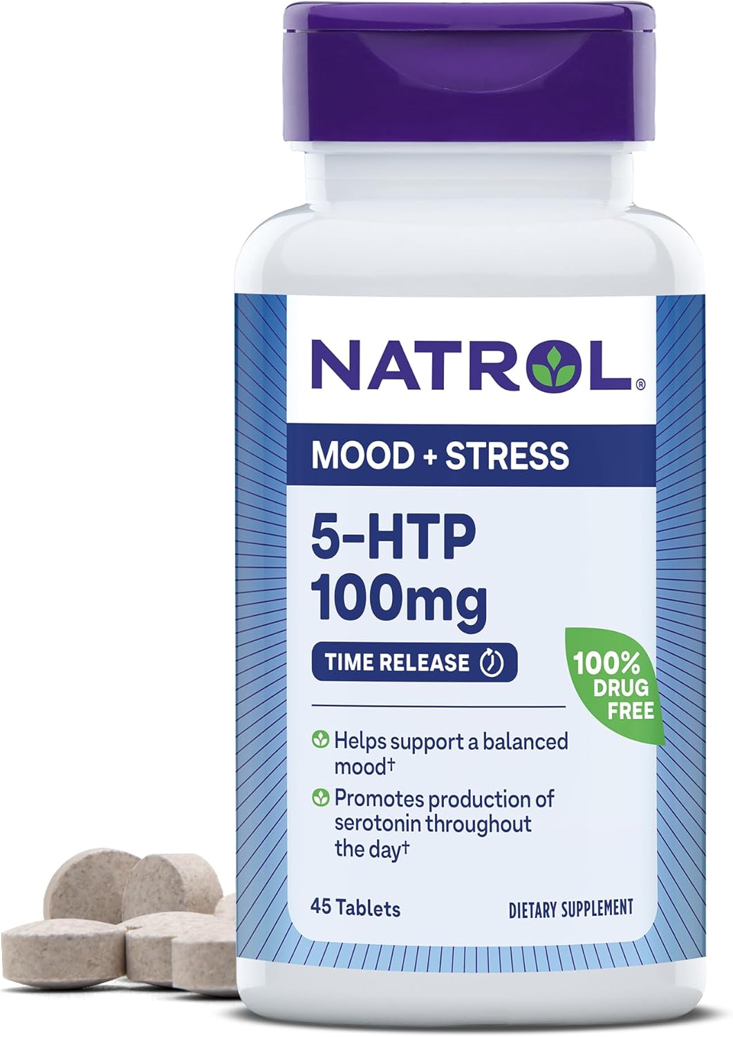 Natrol 5-HTP 100mg Time Release Tablets for Balanced Mood - 90 Count
