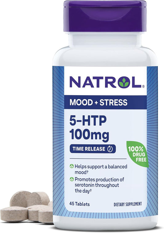 Natrol 5-HTP 100mg Time Release Tablets for Balanced Mood - 90 Count