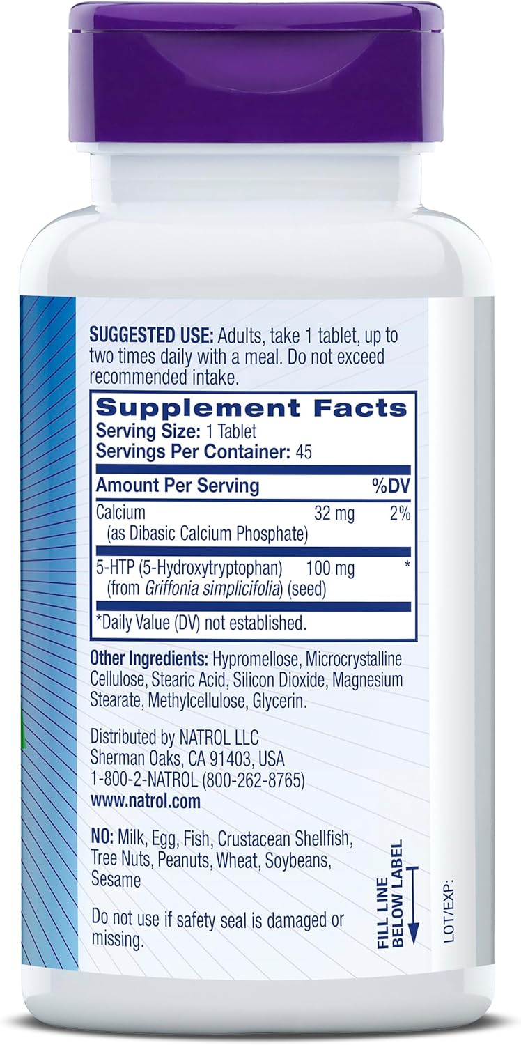 Natrol 5-HTP 100mg Time Release Tablets for Balanced Mood - 90 Count