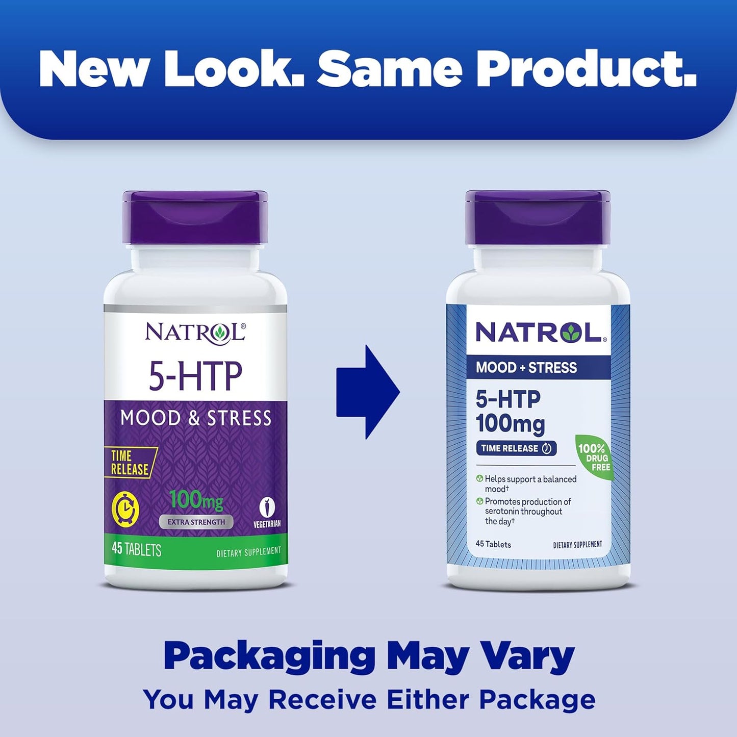 Natrol 5-HTP 100mg Time Release Tablets for Balanced Mood - 90 Count