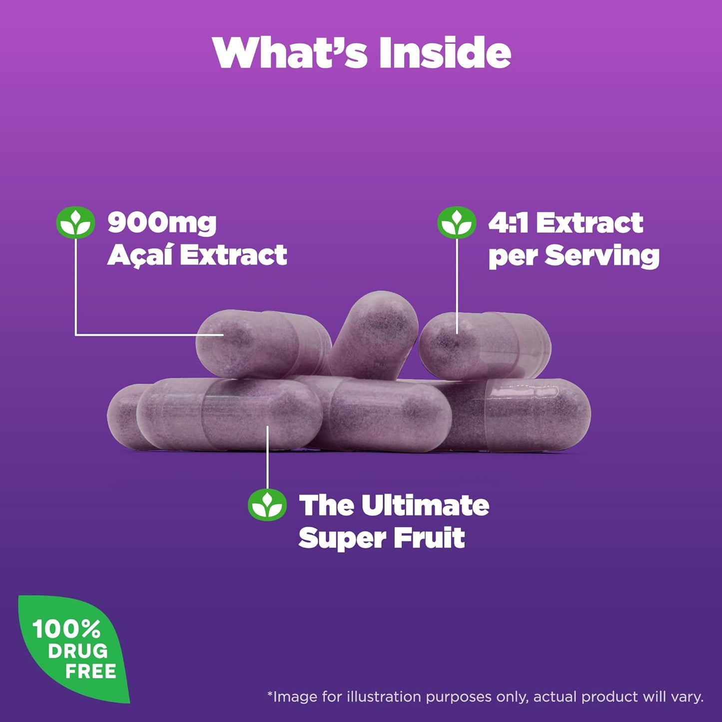 Natrol Acai Berry Dietary Supplement - Antioxidant Defense - 900mg Veggie Capsules (75 Count x 12 Packs)