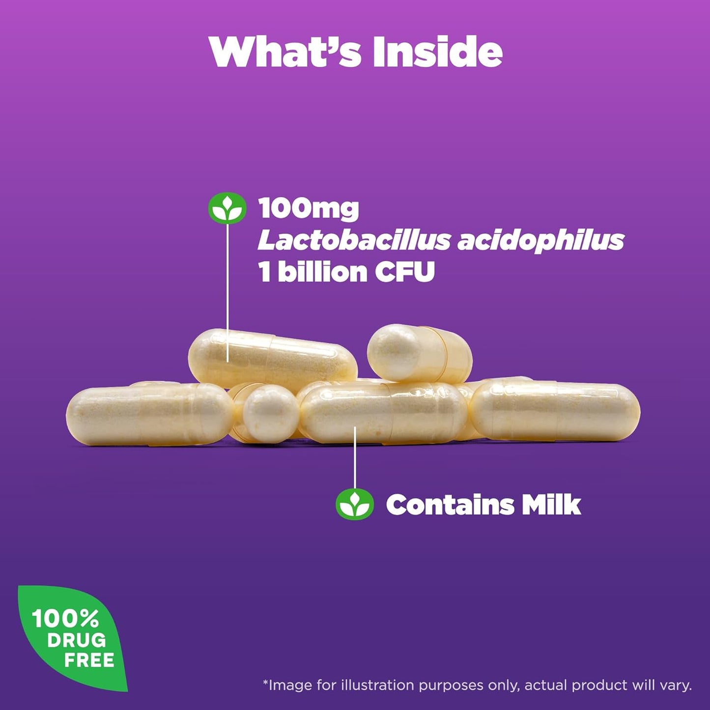 Natrol Acidophilus Probiotic 100mg Capsules - Supports Digestive Health and Gut Function in Adults - 100 Count