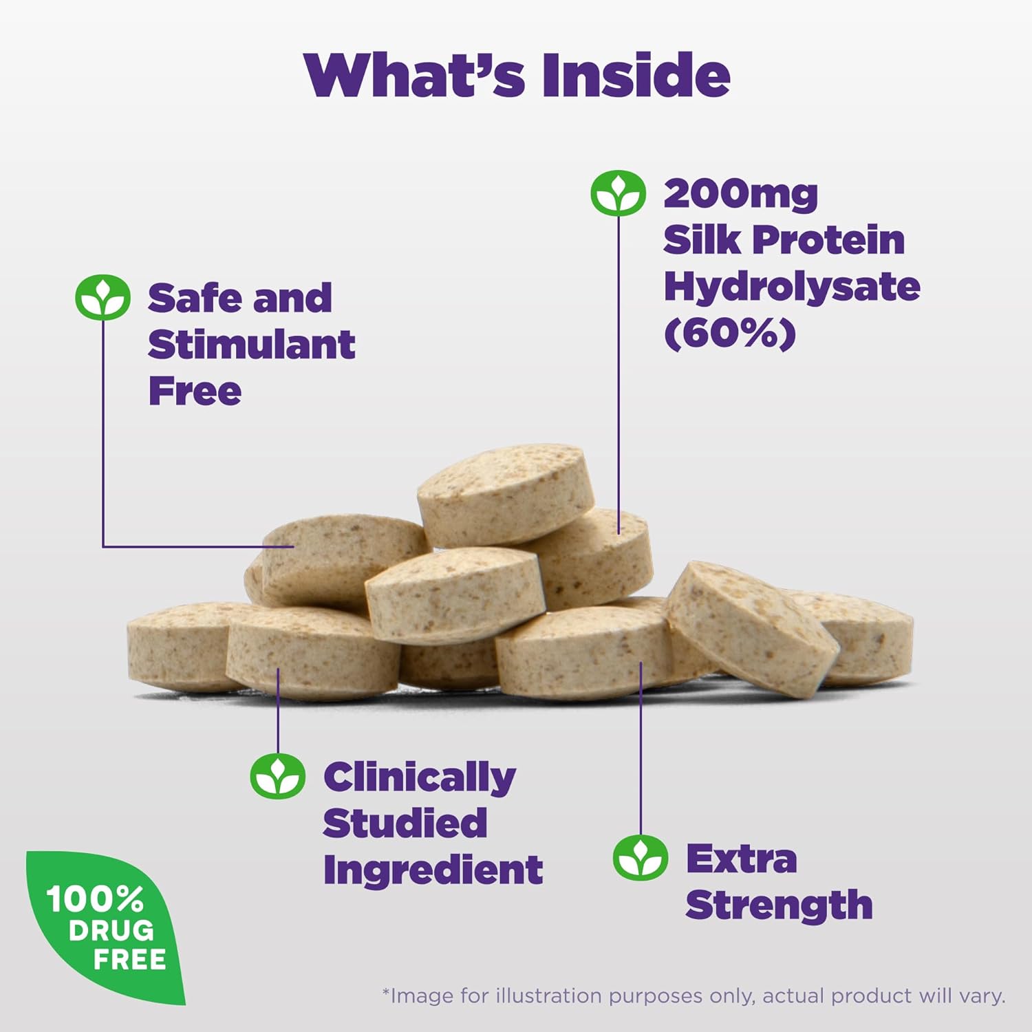 Natrol Cognium Memory Extra Strength with Silk Protein Hydrolysate 200mg - Brain Health and Memory Support Supplement - 60 Tablets