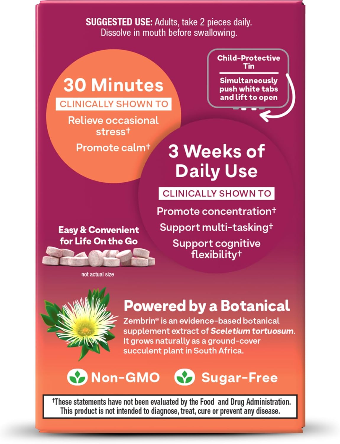 Natrol Quick Balance Calm Mints, Raspberry Lemonade Flavor, 30 Count - 15 Day Supply