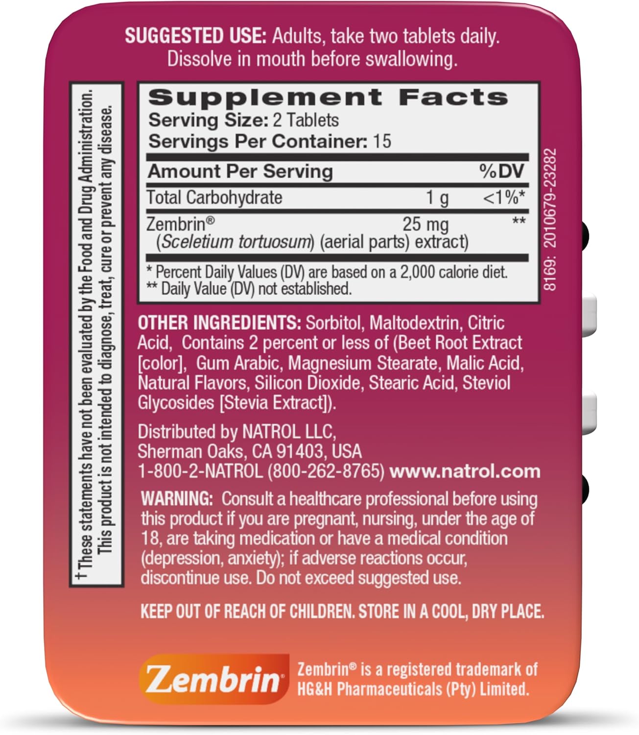 Natrol Quick Balance Calm Mints, Raspberry Lemonade Flavor, 30 Count - 15 Day Supply