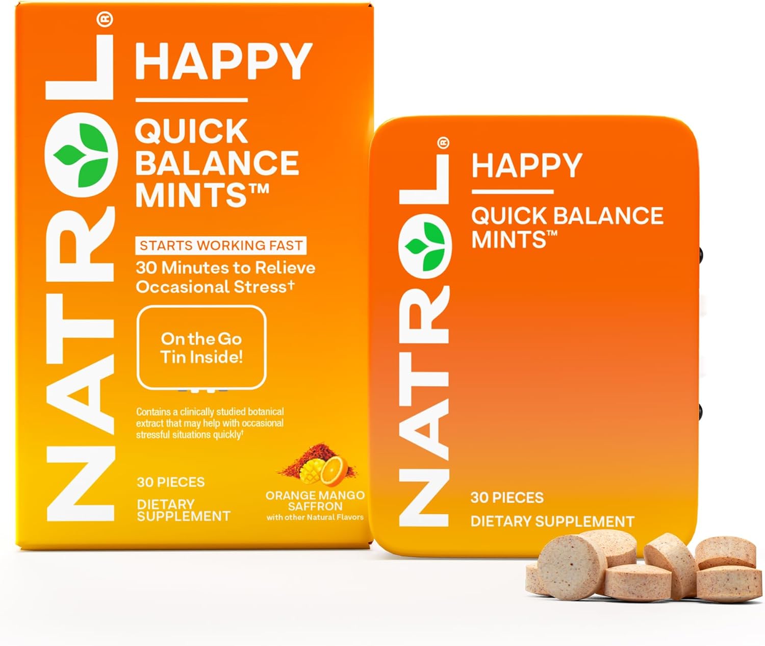 Natrol Quick Balance Happy Mints - Stress Relief Supplement (30 Mints)
