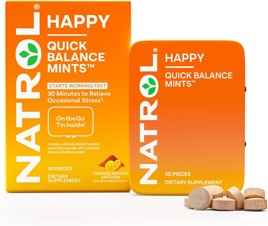 Natrol Quick Balance Happy Mints - Stress Relief Supplement (30 Mints)