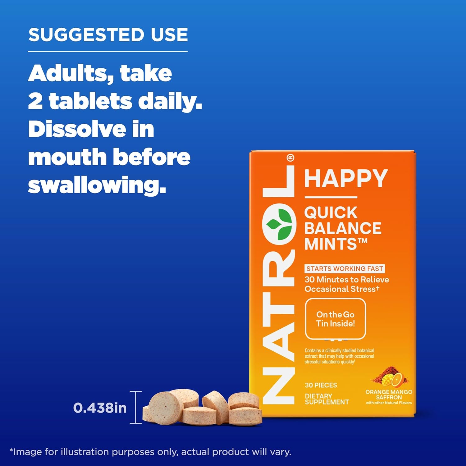 Natrol Quick Balance Happy Mints - Stress Relief Supplement (30 Mints)