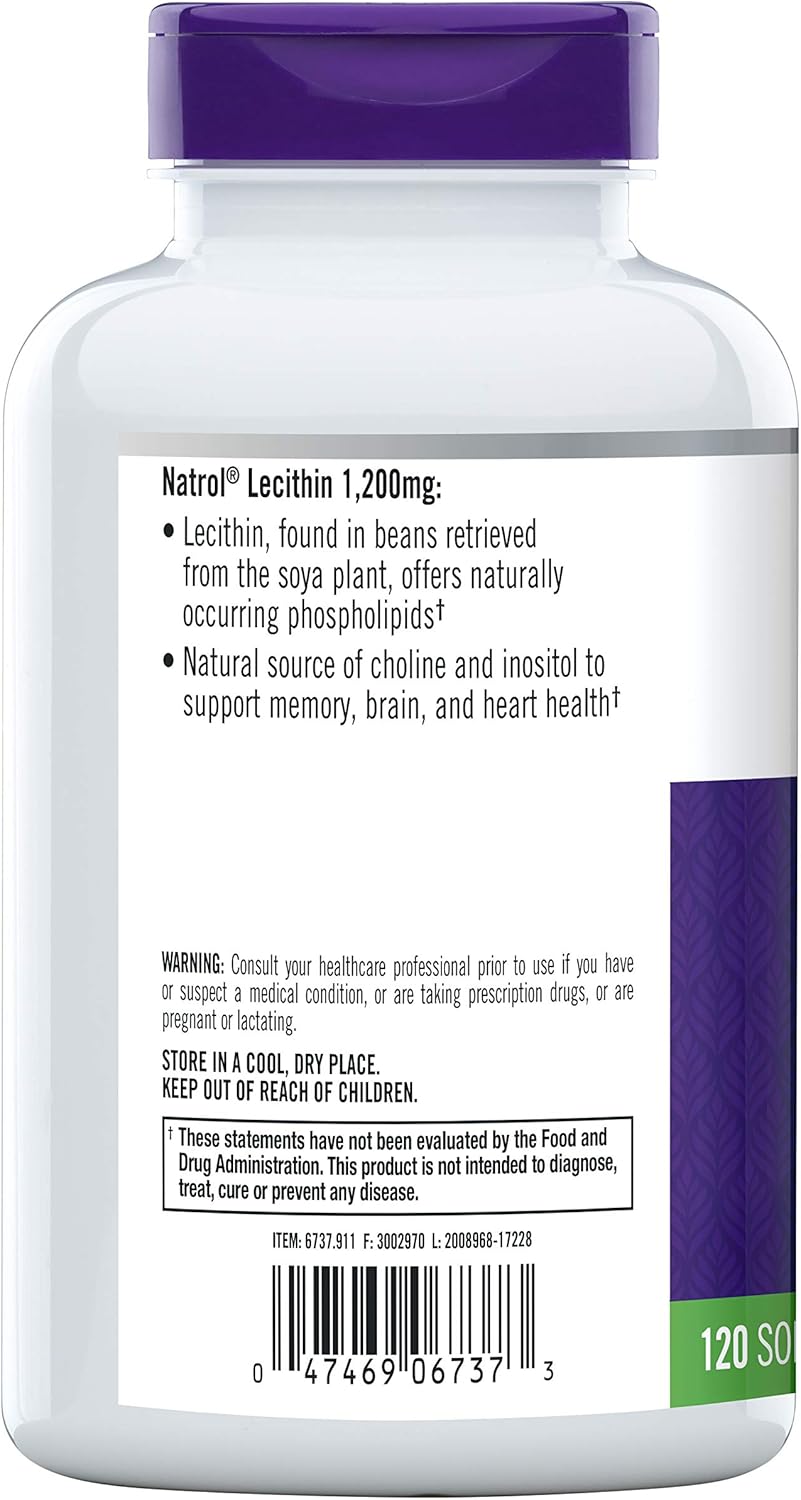 Natrol SOYA Lecithin Supplement - 1200 mg, 120 Tablets