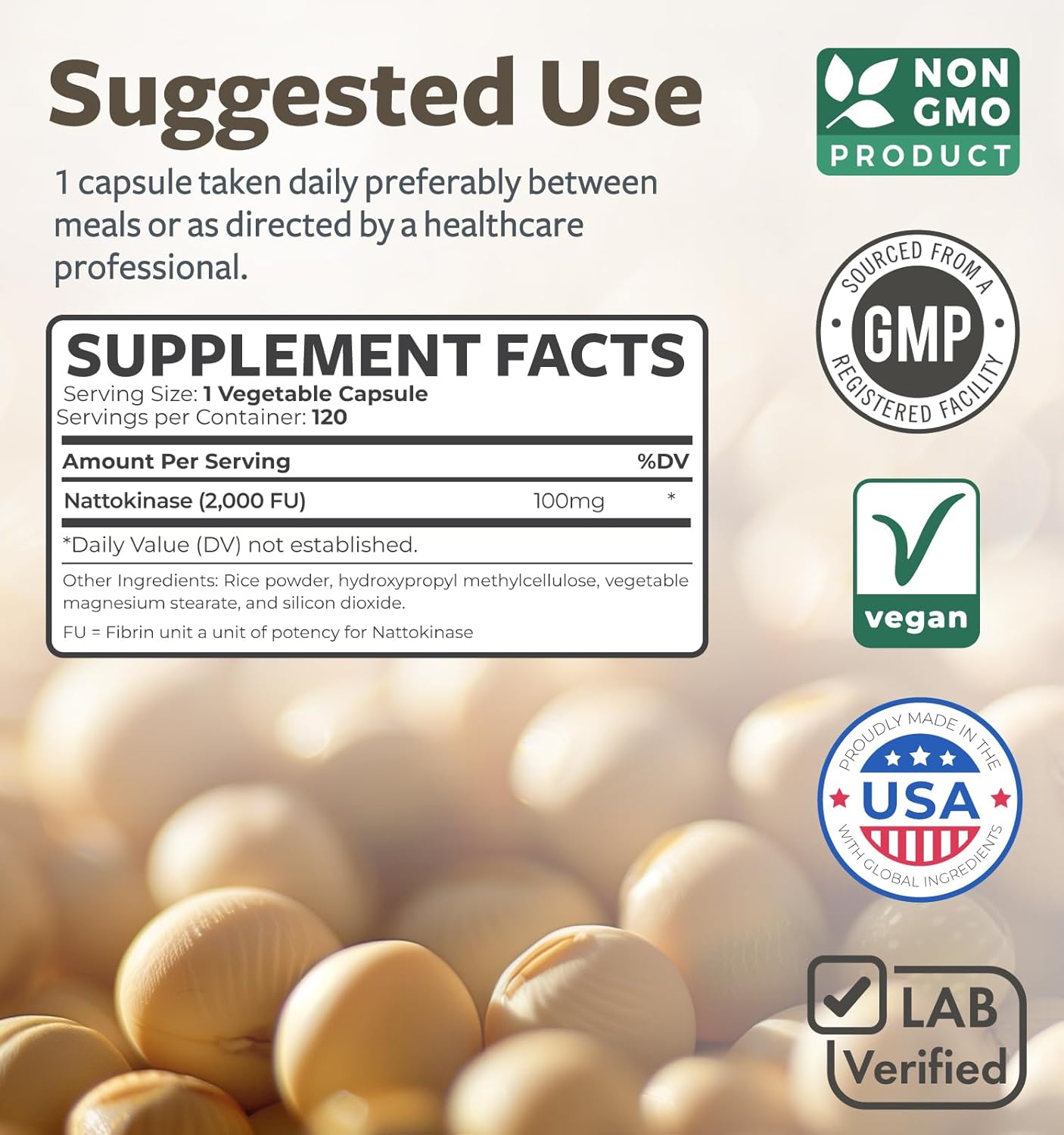 Nattokinase & Olive Leaf Combo - 4-Month Supply, Powerful Soybeans & Super Strength Extract with 20% Oleuropein