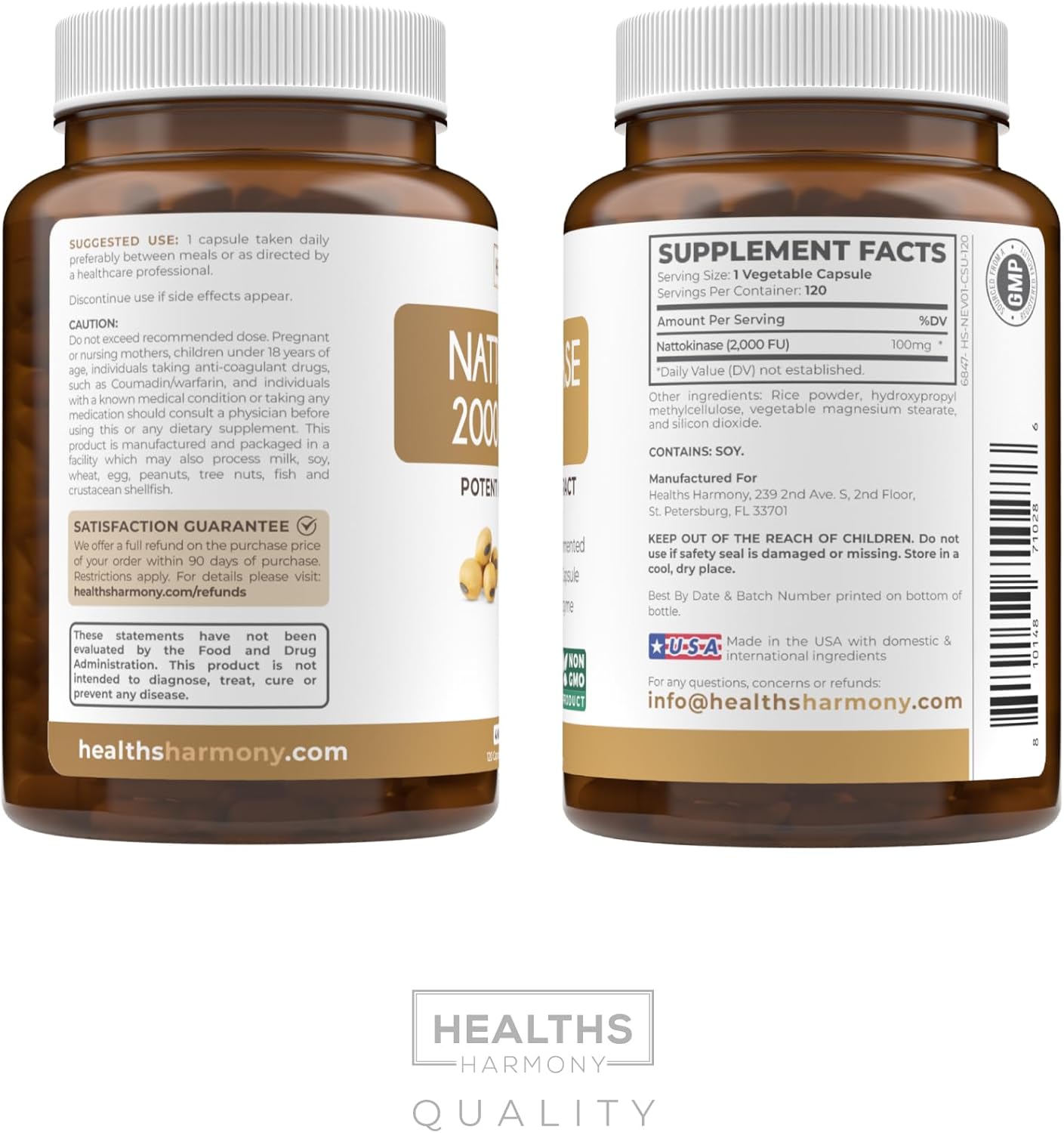 Nattokinase & Olive Leaf Combo - 4-Month Supply, Powerful Soybeans & Super Strength Extract with 20% Oleuropein