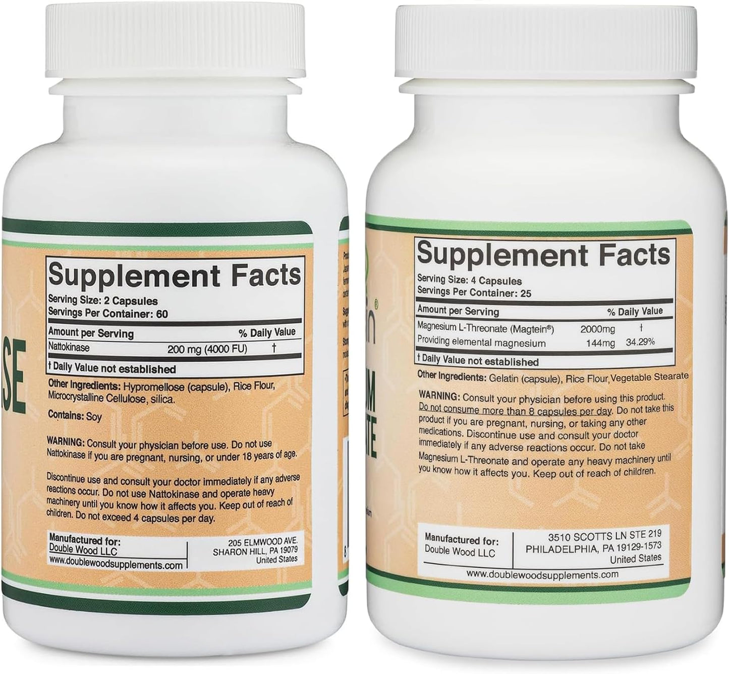 Nattokinase Supplement with Magnesium L Threonate Capsules - Double Wood Supplements