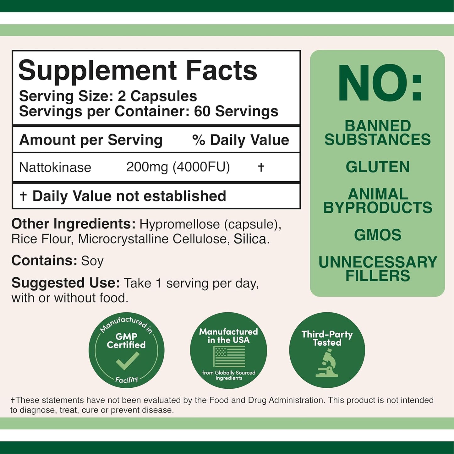 Nattokinase Supplement with Magnesium L Threonate Capsules - Double Wood Supplements