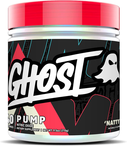 Natty GHOST Pump Nitric Oxide Powder - 40 Servings, Sugar & Stim-Free Pre-Workout - L-Citrulline, Arginine Nitrate, L-Glutathione - Soy & Gluten-Free, Vegan