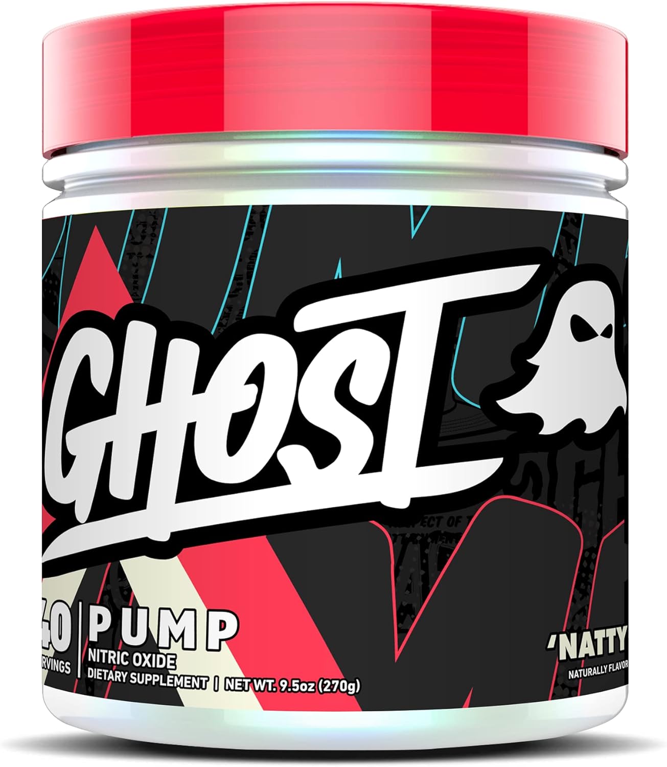 Natty GHOST Pump Nitric Oxide Powder - 40 Servings, Sugar & Stim-Free Pre-Workout - L-Citrulline, Arginine Nitrate, L-Glutathione - Soy & Gluten-Free, Vegan