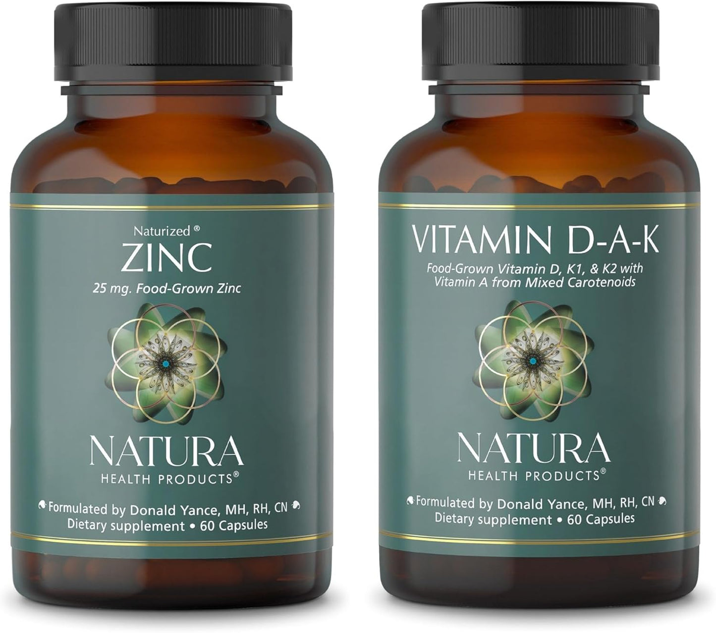 Natura Health Products Vitamin D-A-K, Zinc Supplement Bundle - Supports Bone, Heart, Vision, Cellular Health, Immune Response