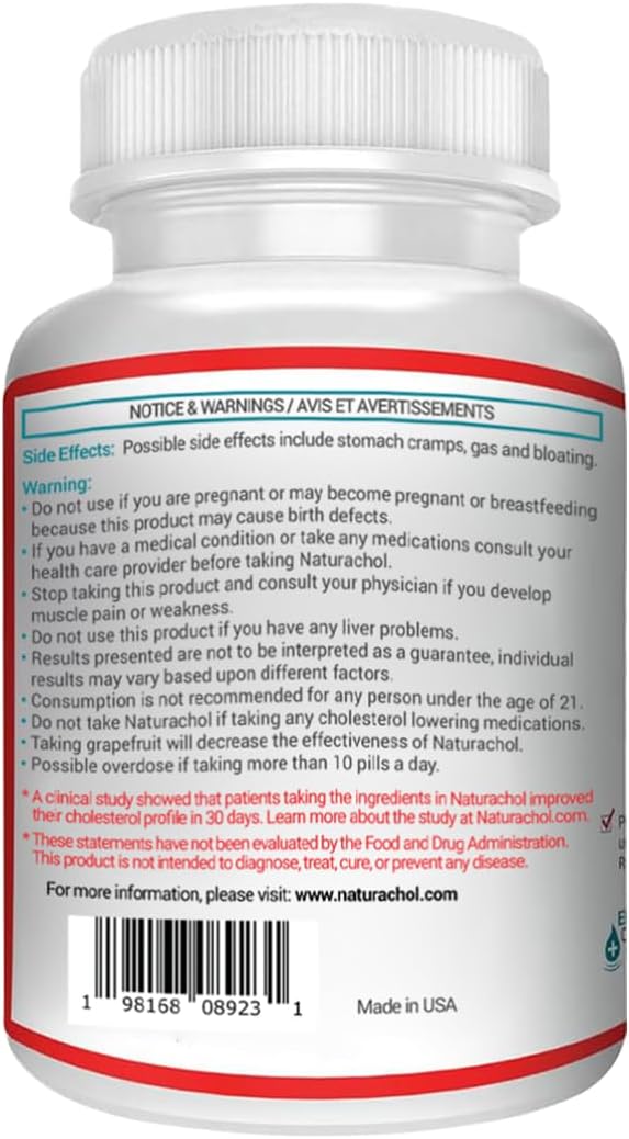 Naturachol Vegan Cholesterol Support Formula with Red Yeast Rice Extract, CoQ10, and Grape Seed Extract - 90 Tablets