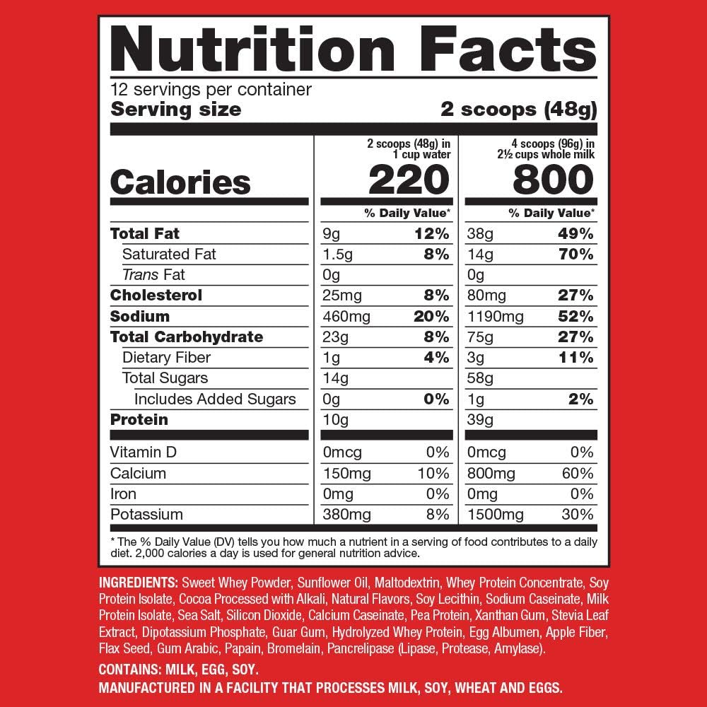 Naturade All Natural Weight Gain Drink Mix Chocolate Flavor 20.3oz - Gluten Free, High Calorie Mass Gainer with Carbs & Protein - 1600 Calories per Serving