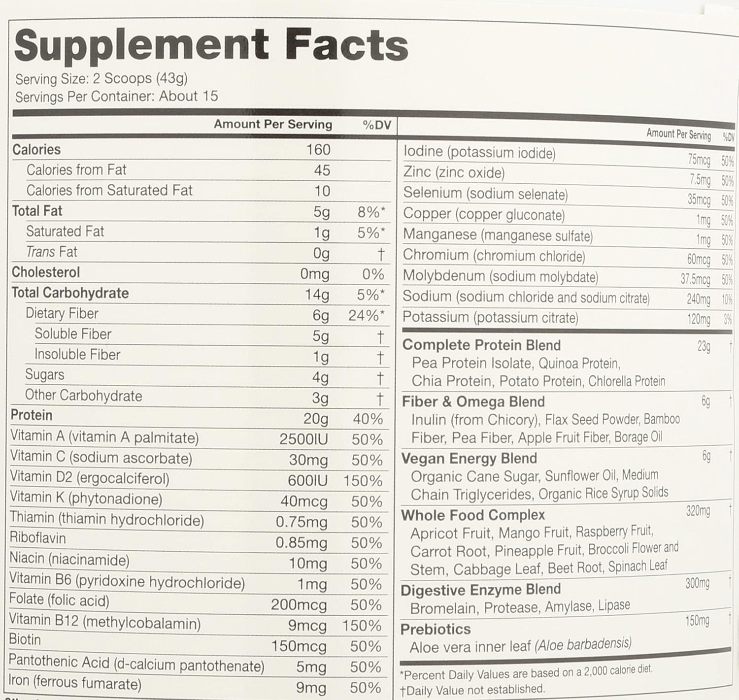 Naturade Vegansmart Plant Based Vegan Protein Powder - All-in-One Shake Blend - Vanilla Flavor - Gluten Free & Non-GMO - 15 Servings