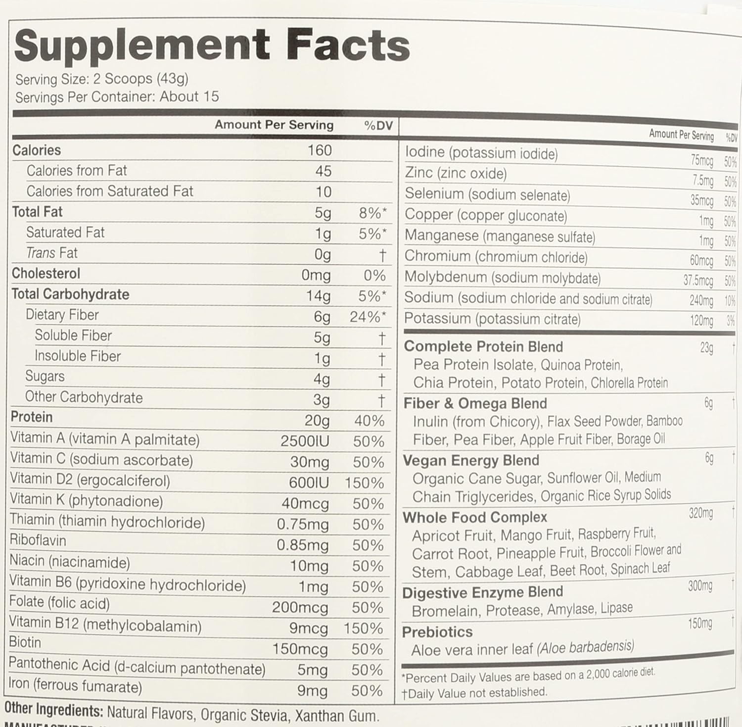 Naturade Vegansmart Plant Based Vegan Protein Powder - All-in-One Shake Blend - Vanilla Flavor - Gluten Free & Non-GMO - 15 Servings
