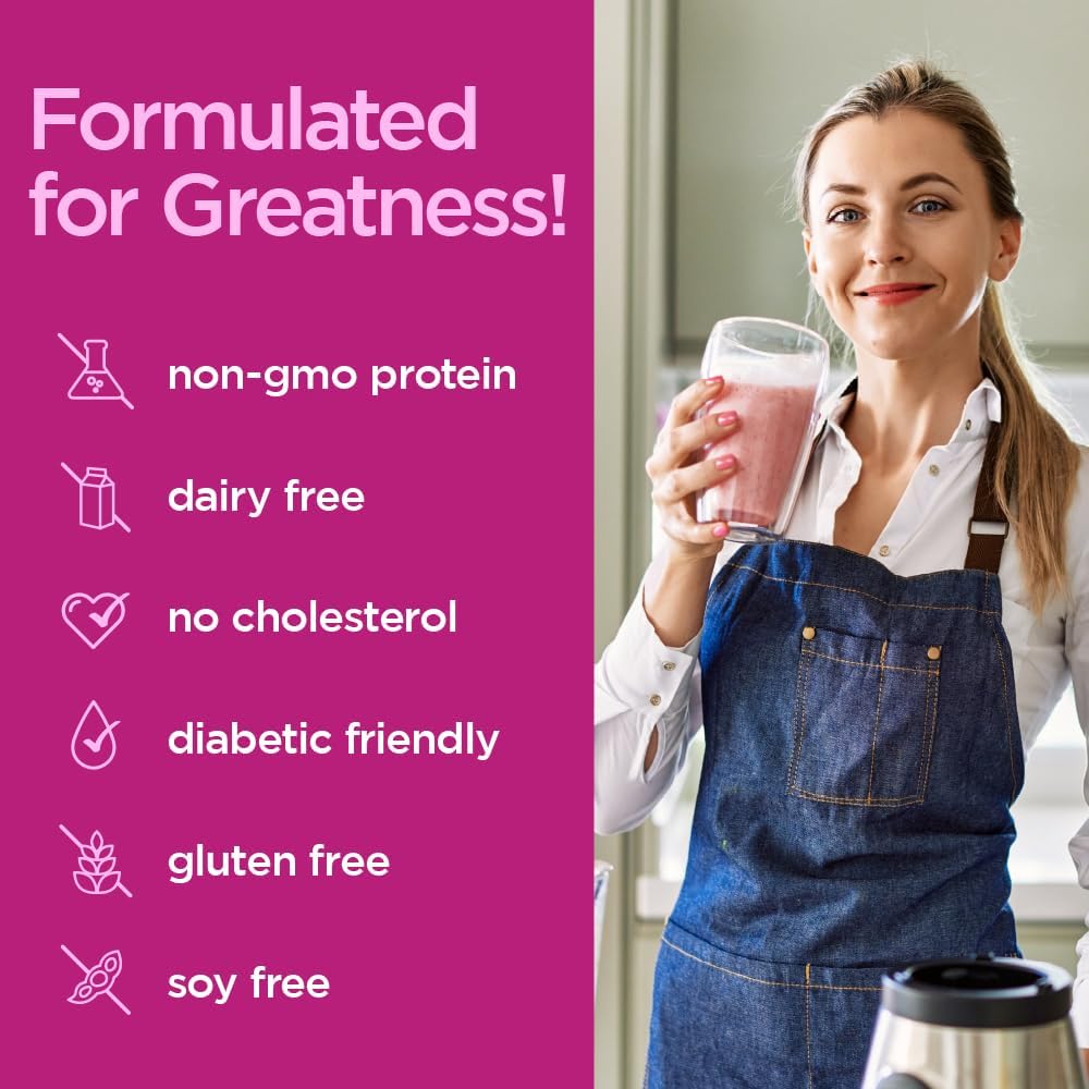 Naturade Vegansmart Wild Berries Plant Based Protein Powder - All-in-One Nutritional Shake Blend - Gluten Free & Non-GMO - 15 Servings