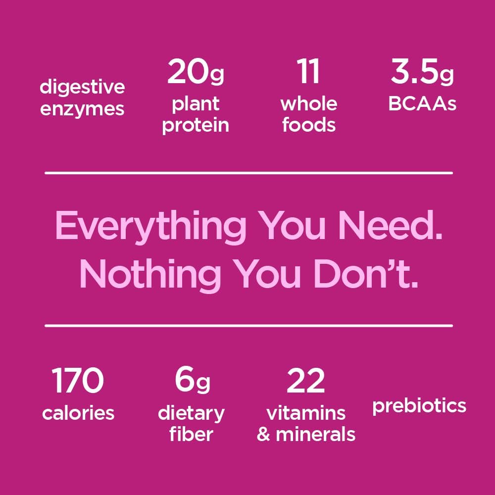 Naturade Vegansmart Wild Berries Plant Based Protein Powder - All-in-One Nutritional Shake Blend - Gluten Free & Non-GMO - 15 Servings