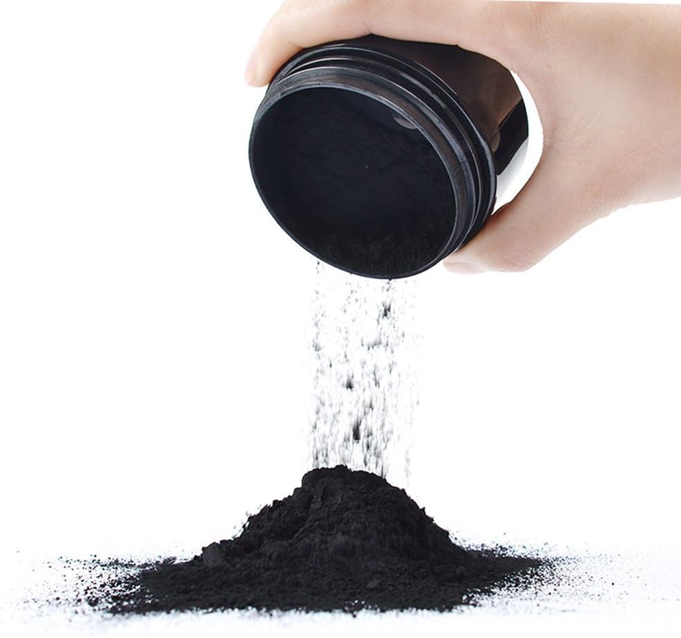 Natural Activated Charcoal Teeth Whitening Set with Bamboo Brush - 2-Pack Oral Care Powder