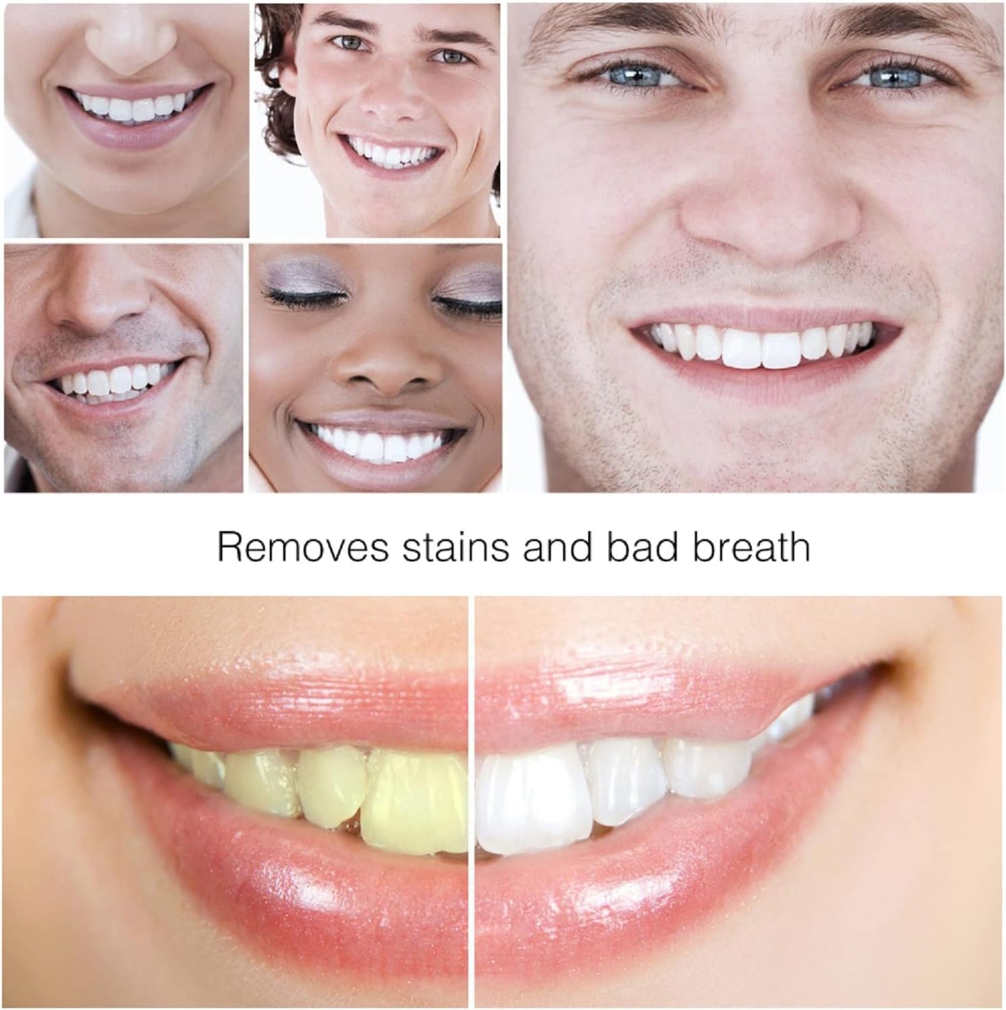 Natural Activated Charcoal Teeth Whitening Set with Bamboo Brush - 2-Pack Oral Care Powder