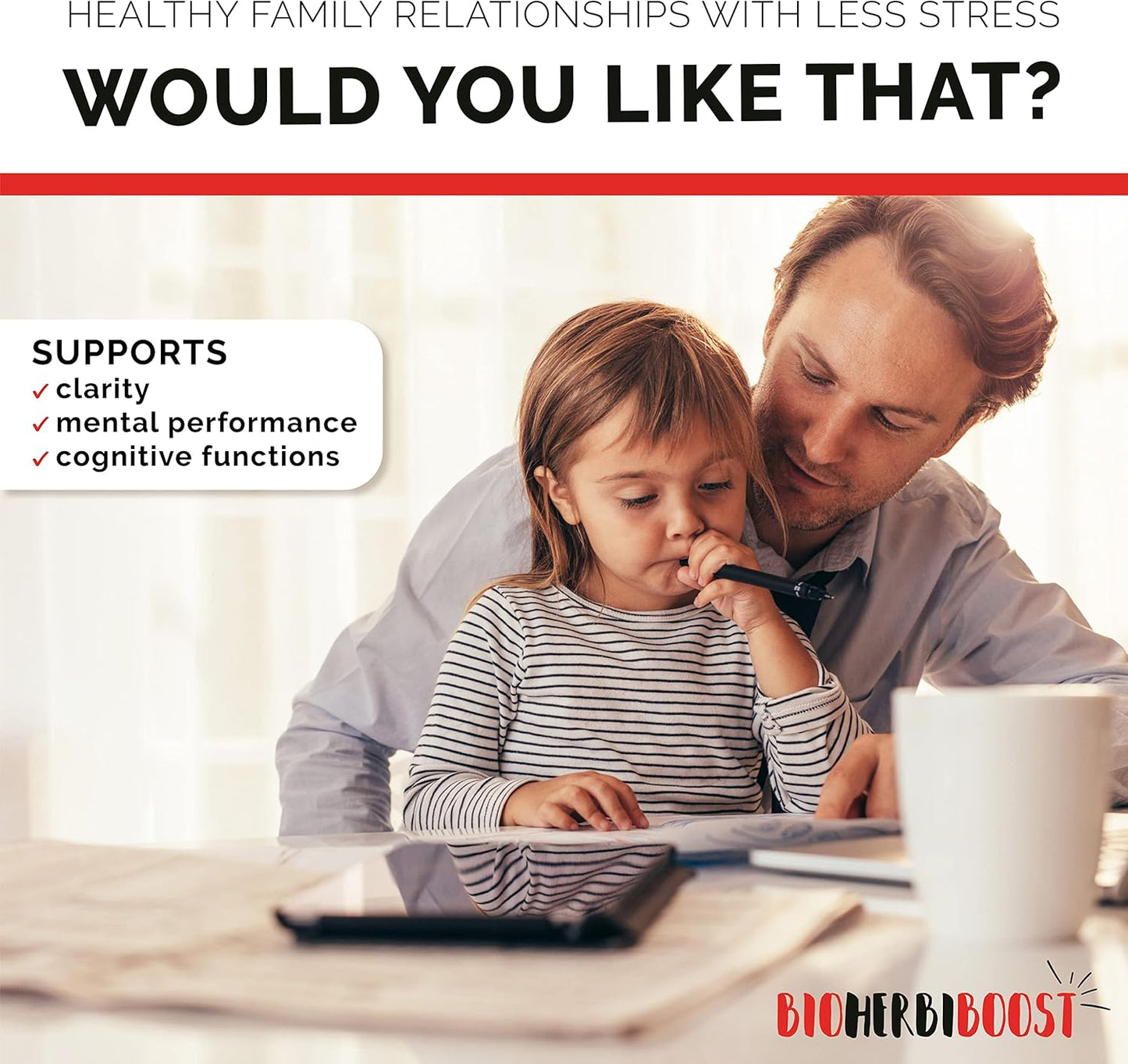 Natural Adrenal Support Supplement for Focus, Energy, and Fatigue Relief - 60 Capsules with Ashwagandha & Adaptogens by HERBI BOOST NATURALS