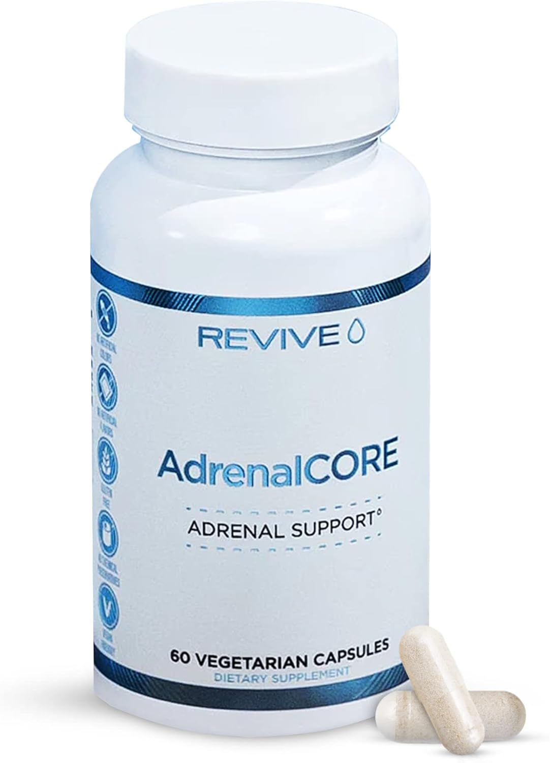 Natural Adrenal Support Supplements with Rhodiola Rosea & Ashwagandha - Promotes Energy & Mental Performance - Men & Women