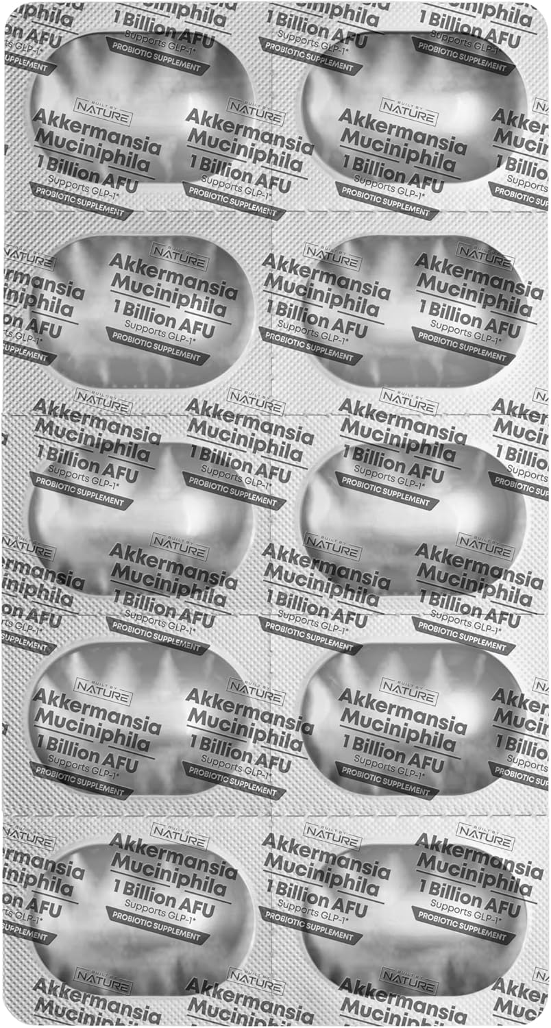 Natural Akkermansia Muciniphila Probiotic Supplement - 1 Billion AFU - Promotes GLP-1, Immune & Digestive Health - 30 Delayed Release Capsules