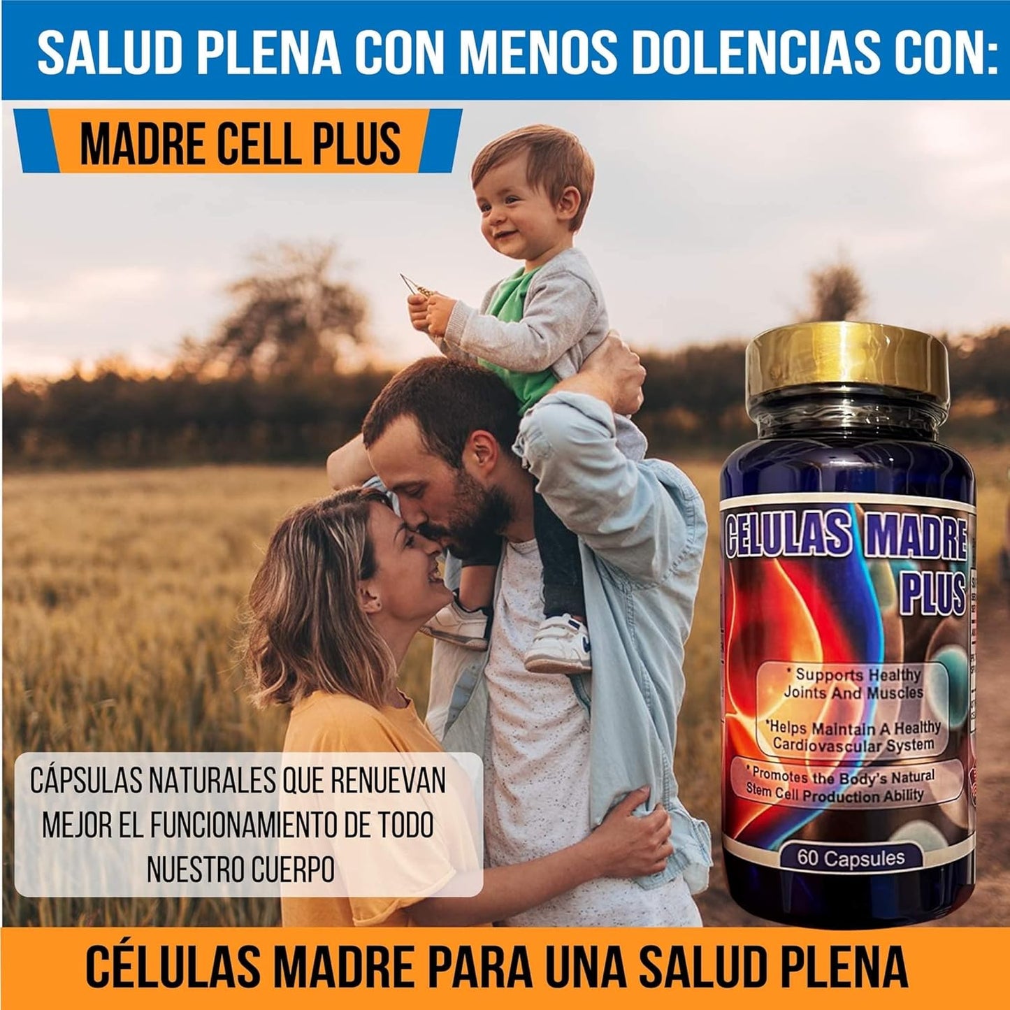 Natural Alga AFA Joint Pain Relief Supplement - 60 Capsules for 1 Month Treatment