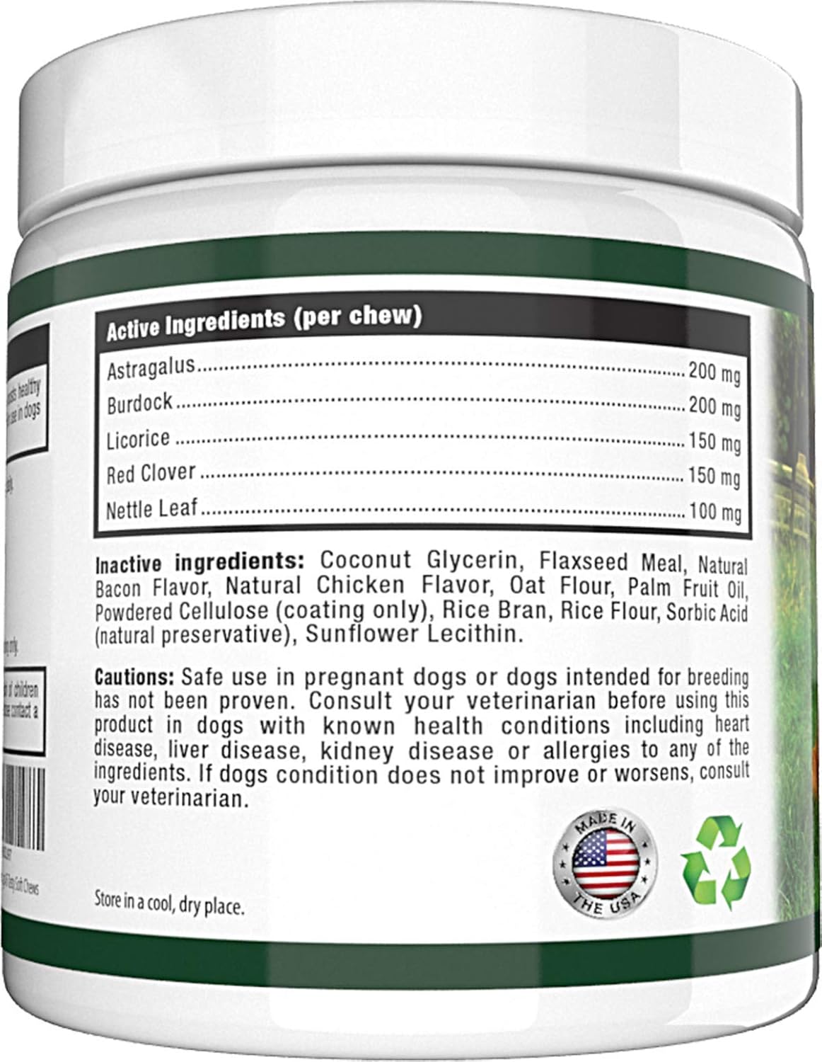 Natural Allergy Relief Chews for Dogs - Herbal Formula for Seasonal Allergies & Itching - Supports All Breeds - 45 Chews