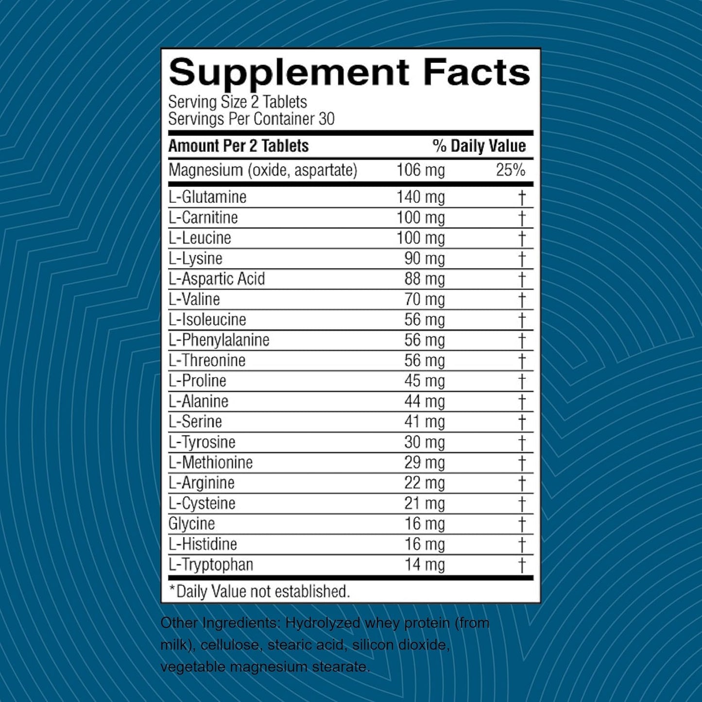 Natural Amino Acid Supplement for Muscle Development and Strength - 60 Tablets