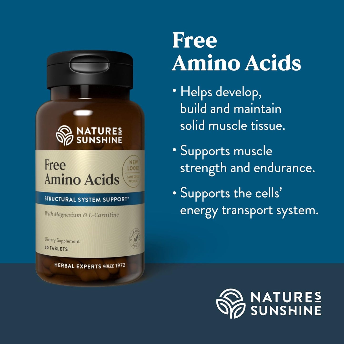 Natural Amino Acid Supplement for Muscle Development and Strength - 60 Tablets